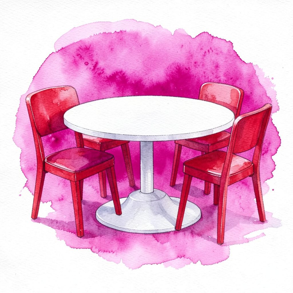 The Stella Chair in watercolour — a petite slipper chair in pale lavender with tapered legs and a scalloped backrest.